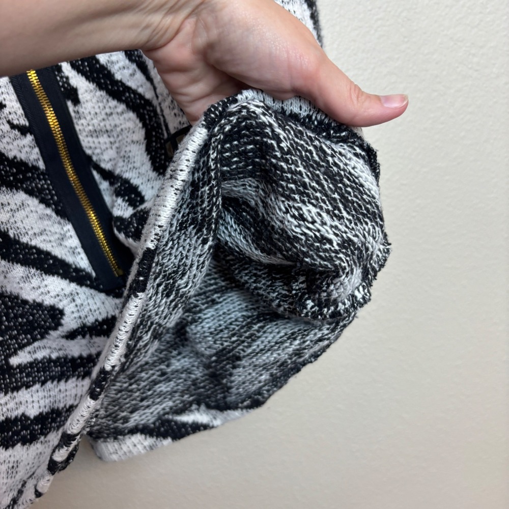Joseph Ribkoff Zebra Print Cardigan Womens 12 Black White Studded Glam Punk Chic - Picture 7 of 11